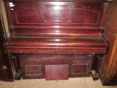 MAHOGANY BOND AND BRADLEY UPRIGHT PIANOLA