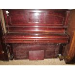 MAHOGANY BOND AND BRADLEY UPRIGHT PIANOLA