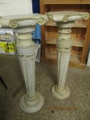 TWO GOOD QUALITY CREAM PLANT STANDS