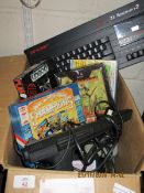 BOX CONTAINING ASSORTED SPECTRUM GAMES, SINCLAIR ZX PLUS TWO KEYBOARD ETC