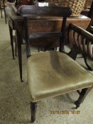 REGENCY PERIOD MAHOGANY BAR BACK DINING CHAIR ON RING TURNED FRONT SUPPORTS