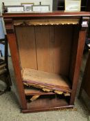 VICTORIAN MAHOGANY FRAMED ADJUSTABLE SHELF BOOKCASE WITH OPEN FRONT AND PANELLED BACK