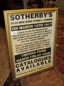 SOTHEBYS OF LONDON REPRODUCTION FRAMED POSTER