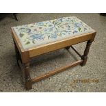 OAK FRAMED EMBROIDERED TOP STOOL