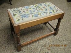 OAK FRAMED EMBROIDERED TOP STOOL