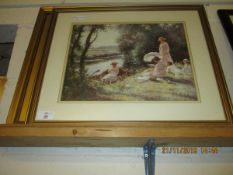 THREE MIXED GILT FRAMED COLOURED PRINTS