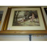 THREE MIXED GILT FRAMED COLOURED PRINTS