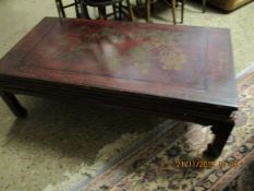 ORIENTAL LACQUERED TOP COFFEE TABLE OF RECTANGULAR FORM