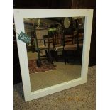 WHITE FRAMED SQUARE WALL HANGING MIRROR