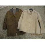 GOOD QUALITY BROWN SUEDE JACKET TOGETHER WITH ONE OTHER BEIGE JACKET