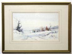 Jason Partner, signed watercolour, "Winter's mantle, Oulton", 24 x 39cm