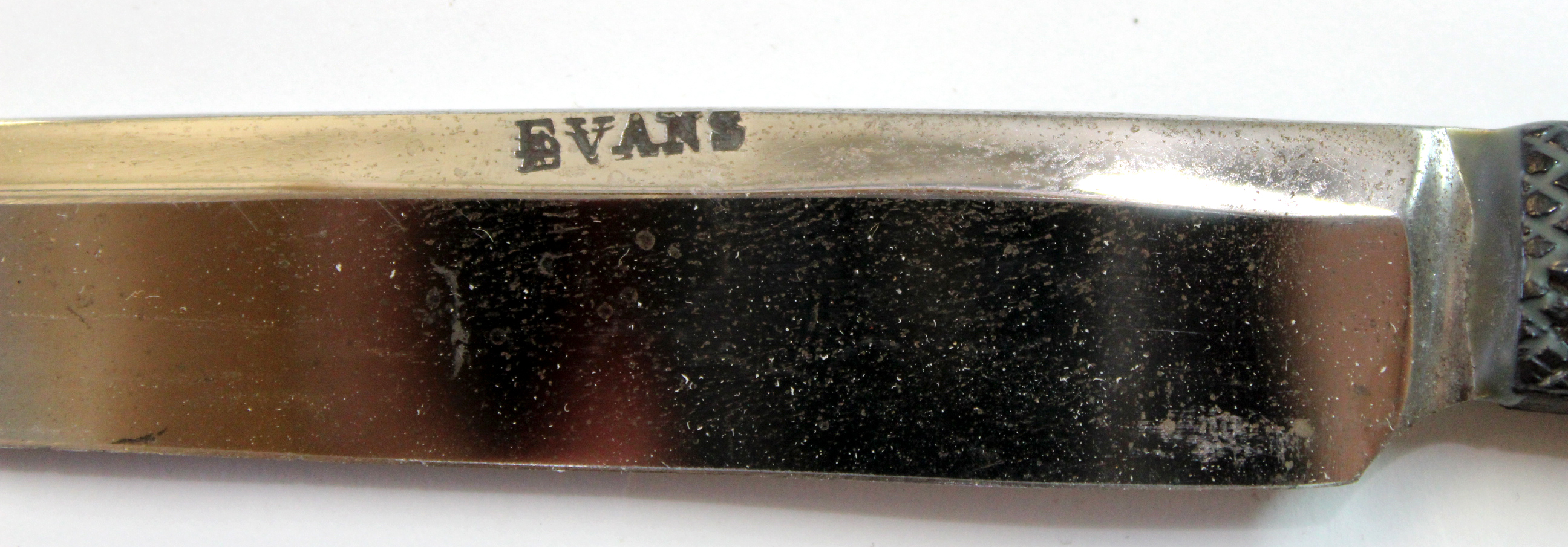 Knife with wooden handle, the blade marked Evans - Image 2 of 4