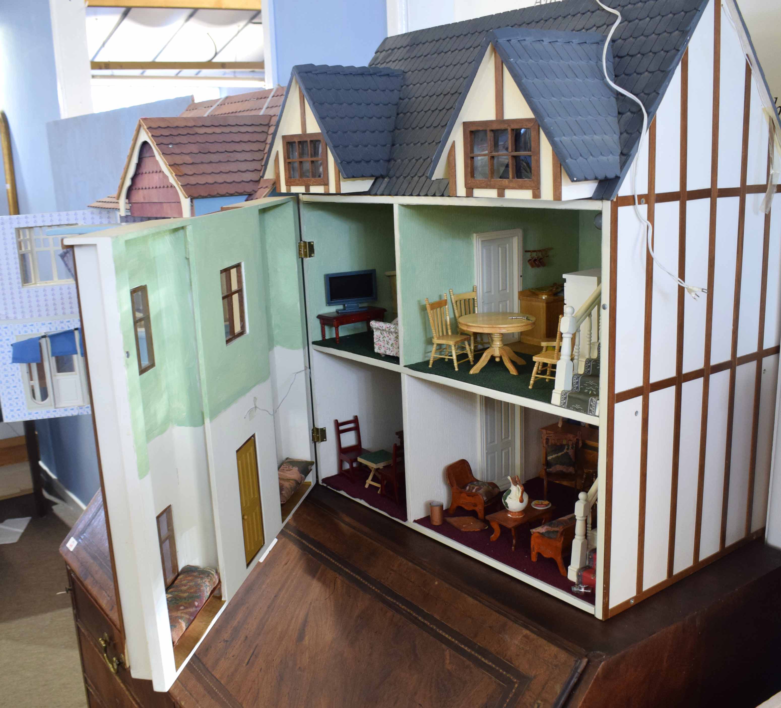 Modern kit dolls house "Ye Old Jug", opening front enclosing four rooms with two staircases, - Image 2 of 3