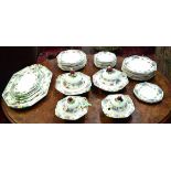Art Deco Royal Doulton dinner service decorated in the Cromer pattern D4744, impressed mark dated