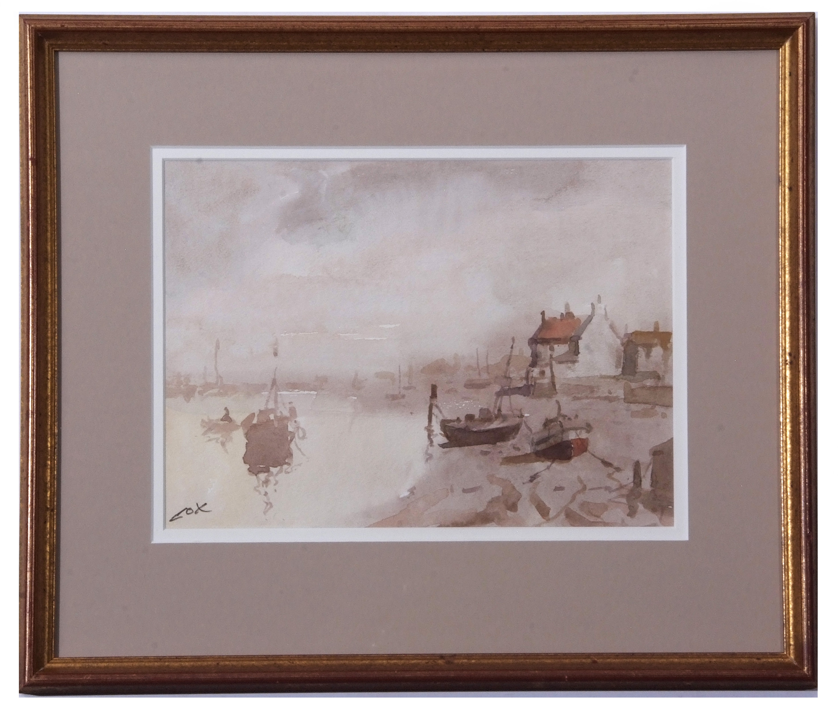 •AR Jack Cox (1914-2007), North Norfolk estuary, watercolour, signed lower left, 20 x 27cm - Image 2 of 2