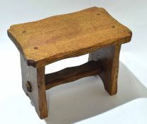 Small oak stool on plain supports, 30cm wide