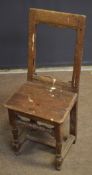 Oak solid seat dining chair