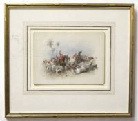 Orlando Norrie, signed watercolour, Military battle, 15 x 20cm