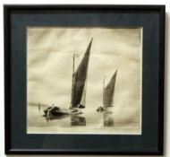Charles Mayes Wigg, signed in pencil to margin, black and white etching, inscribed "Wherries on