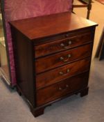 19th century mahogany chest with brushing slide over four full width drawers (constructed from