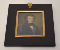 Early 19th century English School portrait miniature, Head and shoulders portrait of Thomas