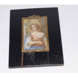 18th/19th century Continental School portrait miniature, Portrait of a lady, 8 x 5cm