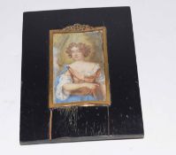 18th/19th century Continental School portrait miniature, Portrait of a lady, 8 x 5cm