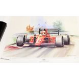 Alan Fearnley, signed in pencil to margin, limited edition (67/500) coloured print, "Mansell", 30