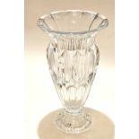 Large cut and moulded glass vase on shaped foot engraved on foot Shannon Ireland, 40cm high