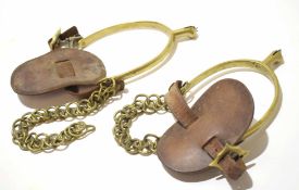 Pair of early 20th century officer's spurs, private purchase, manufactured by Maxwell, Dover St,