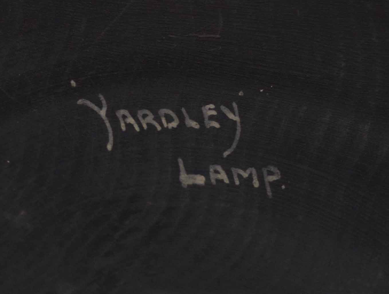 Yardley lamp, the lamp decorated with trees in a Loetz glass fashion with screw type fitting to top, - Image 3 of 4