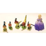 Group of Beswick wares including a cruet set modelled as pheasants on green bases together with a