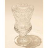 Fine Waterford heavy cut glass goblet with various designs and strawberry cut glass diamonds to