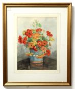 Helen Fletcher, signed two watercolours, "Pansies" and "Anemones", together with a further