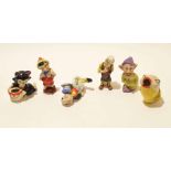 Collection of Walt Disney characters made by Maw of London as toothbrush holders, (one a/f) (6)