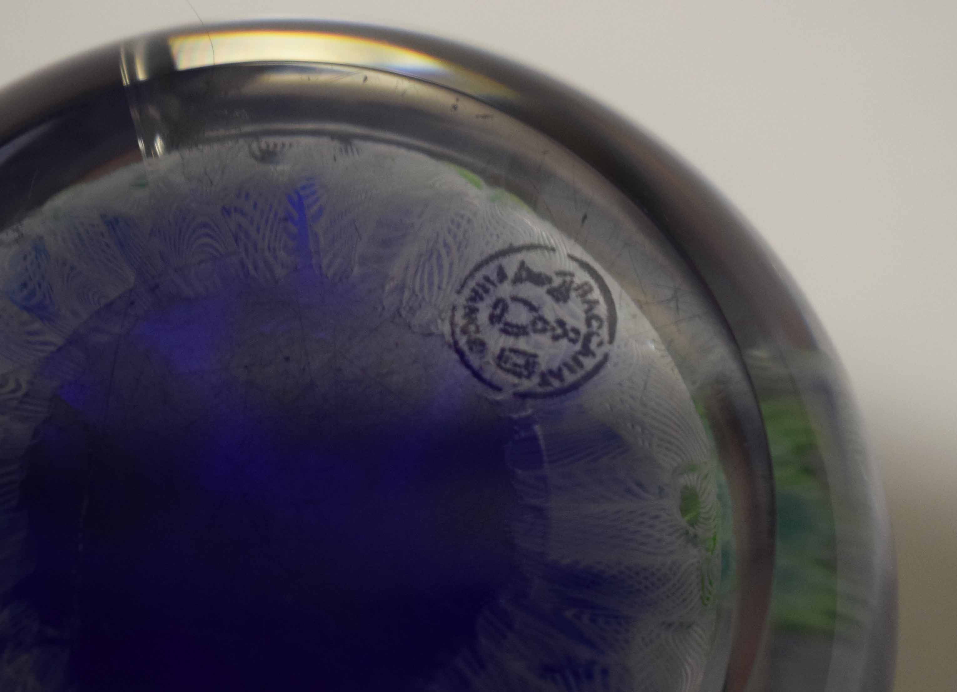 Baccarat paperweight with multi-coloured floral design, 8cm diam, the base with incised numbers - Image 2 of 3