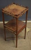 Early 19th century mahogany dressing stand of two tiers, 33cm wide