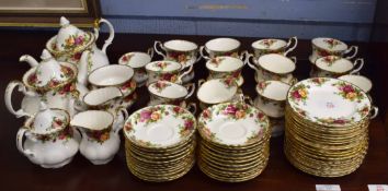 Extensive Royal Albert tea service comprising two tea pots, milk jug, sugar bowl and 24 cups,