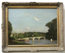Attributed to Alexander Carruthers Gould, partly signed lower left, oil on canvas, Sunbury Weir,