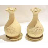 Late 19th century pair of stoneware ewers and covers with impressed marks for A Borgen & Co, London,