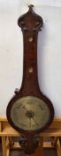 19th century mahogany wheel barometer (vernier glass and many other losses throughout), maker or