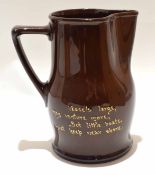 Large Royal Doulton Kingsware jug modelled in relief with a toper to front and verse verso, 20cm