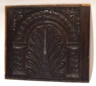 Small oak arcaded panel, possibly 18th century, 40cm wide