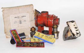 Early 20th century German manufactured Magic Lantern, together with four Mickey Mouse toy slides