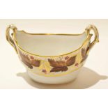 Worcester Barr Flight & Barr early 19th century boat shaped bowl with floral decoration and gilt