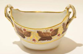 Worcester Barr Flight & Barr early 19th century boat shaped bowl with floral decoration and gilt