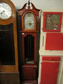 TEAK FRAMED C WOODS & SON 31-DAY LONGCASE CLOCK