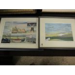 FRAMED PRINT BY MARTIN WOODCOCK TOGETHER WITH A FURTHER SIGNED NICHOLAS BARNHAM PRINT