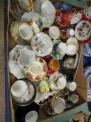 BOX CONTAINING CABINET CUPS AND SAUCERS