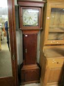 PITCH PINE CASED LONGCASE CLOCK WITH PAINTED DIAL AND ARABIC CHAPTER RING